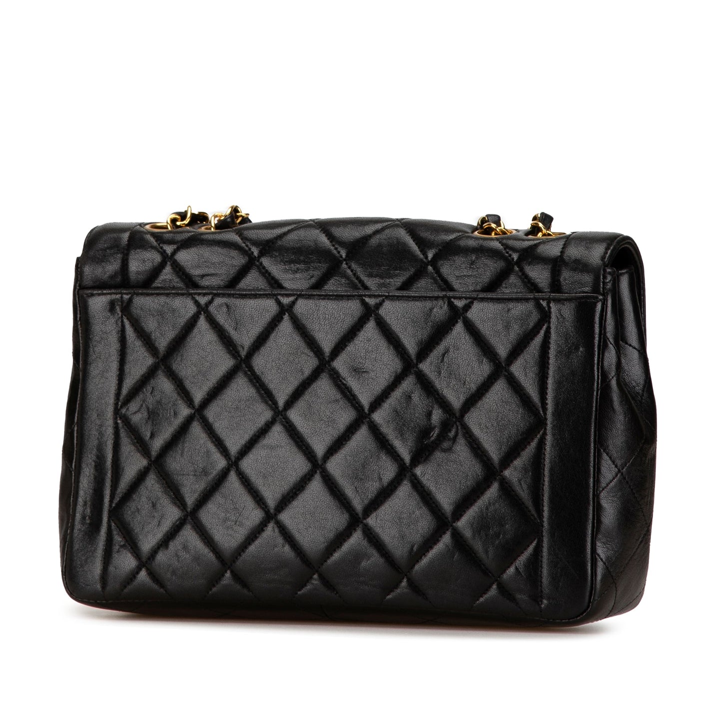 Black Chanel Medium Quilted Lambskin Border Single Flap Shoulder Bag