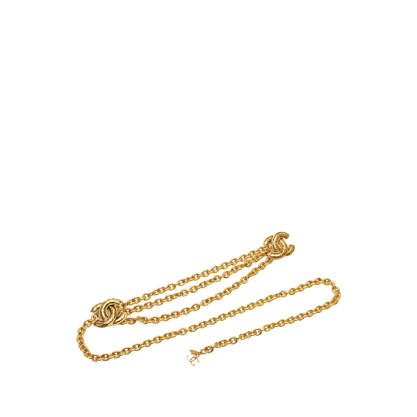 Gold Chanel Gold Plated Quilted CC Chain Belt