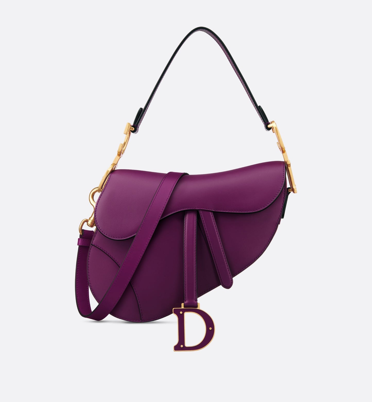 Saddle Bag with Strap • Mulberry Smooth Calfskin