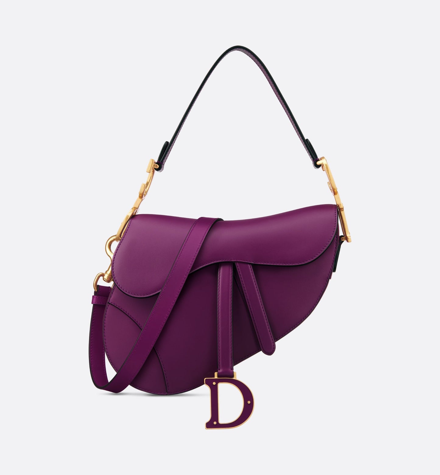 Saddle Bag with Strap • Mulberry Smooth Calfskin
