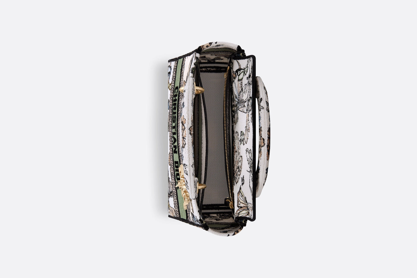 Medium Lady D-Lite Bag • White Multicolor Toile de Jouy Mexico Embroidery