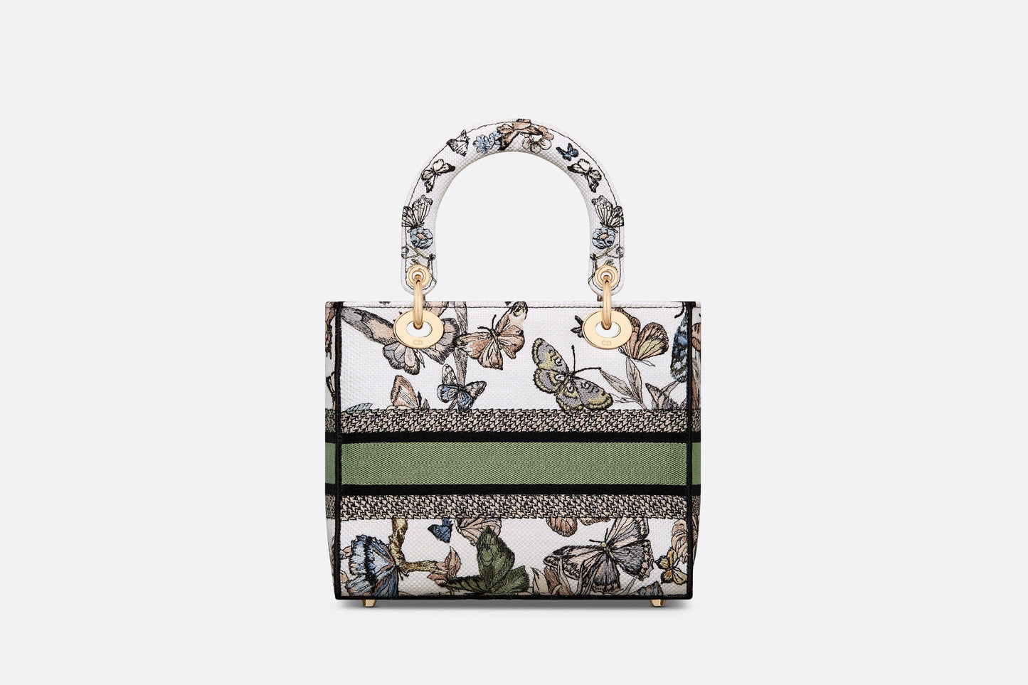 Medium Lady D-Lite Bag • White Multicolor Toile de Jouy Mexico Embroidery