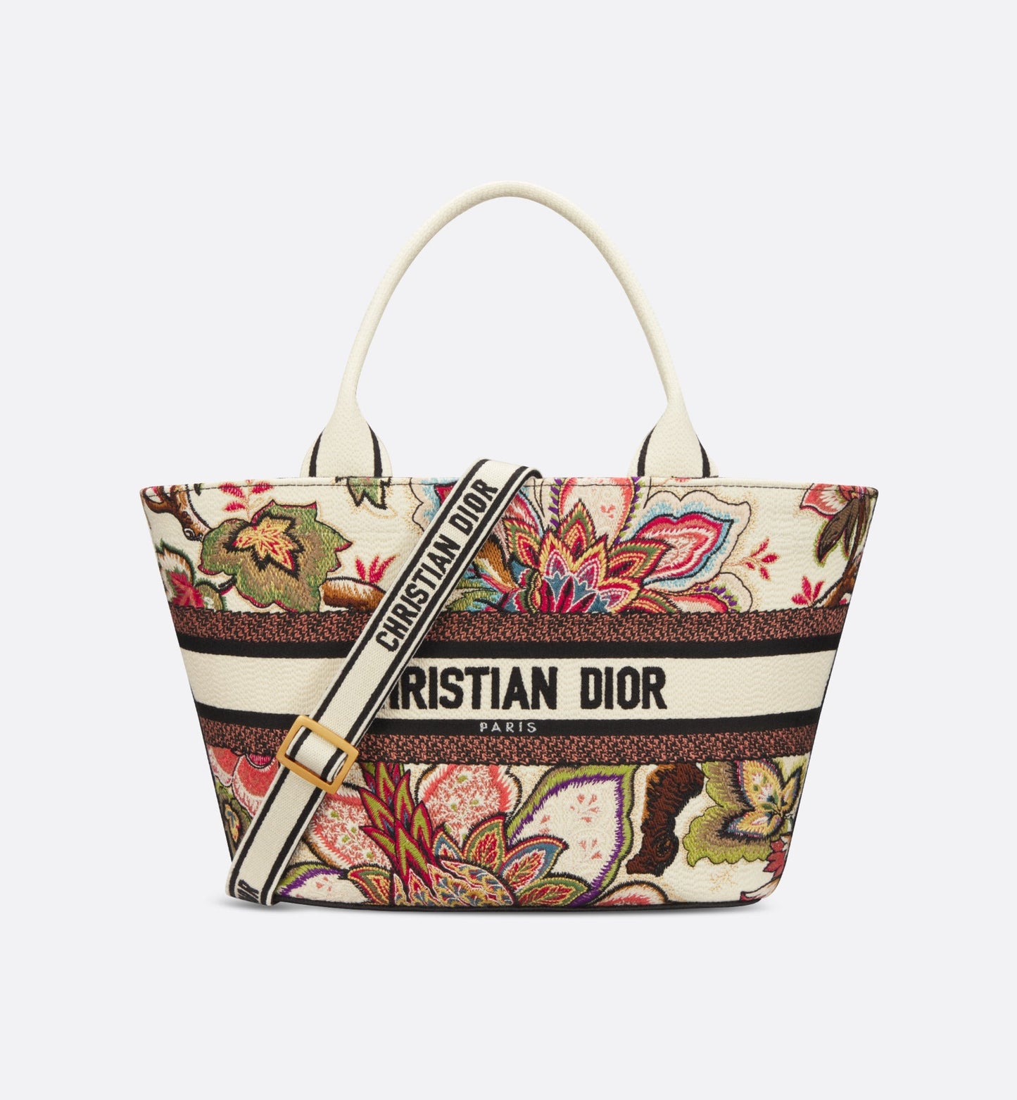 Hat Basket Bag • Natural Multicolor Albero della Vita Embroidery