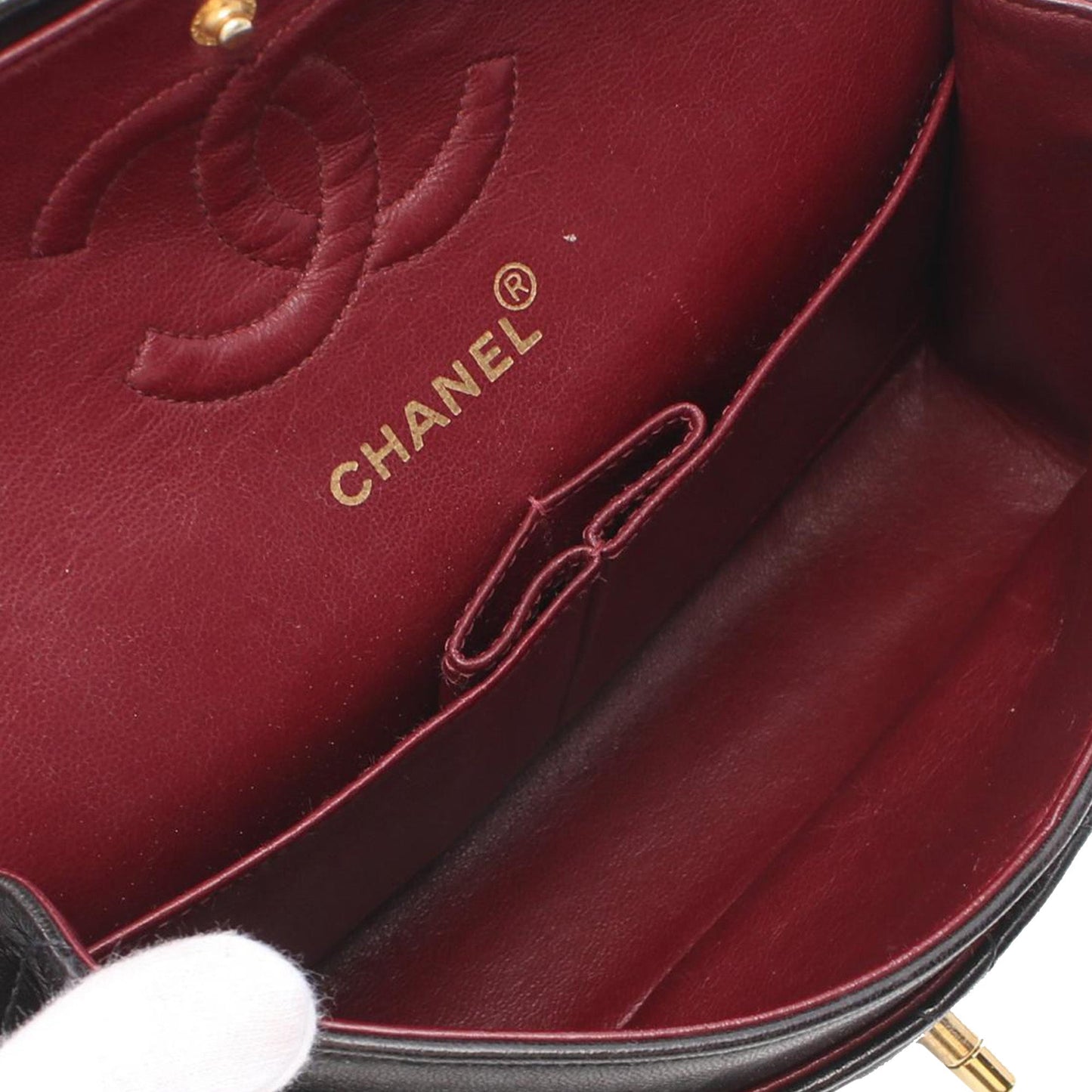 Black Chanel Small Classic Lambskin Double Flap Shoulder Bag