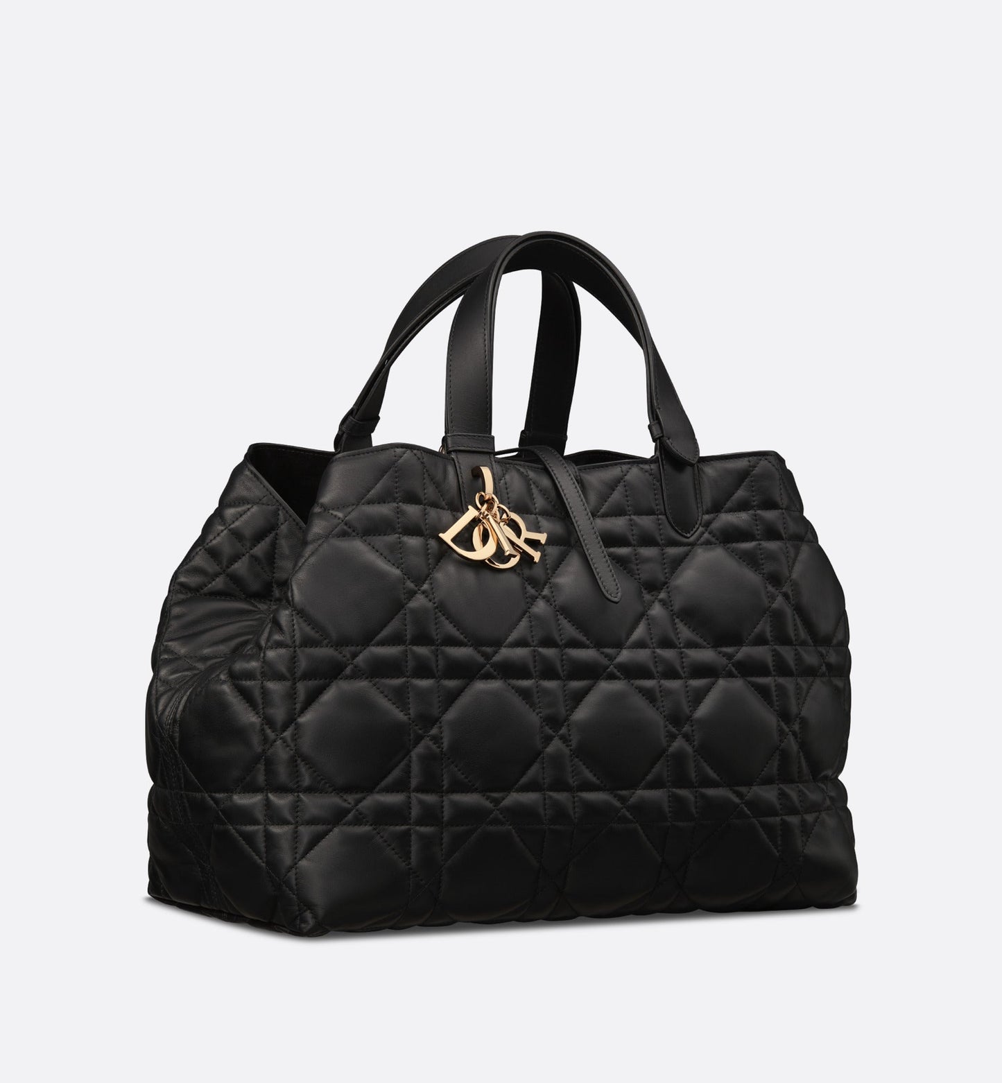 Large Dior Toujours Bag • Black Macrocannage Calfskin