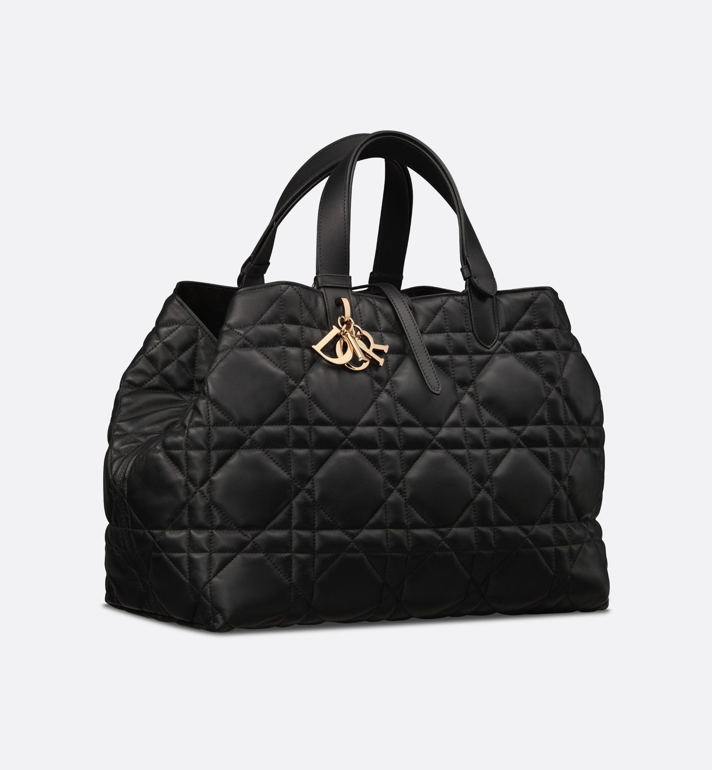 Large Dior Toujours Bag • Black Macrocannage Calfskin