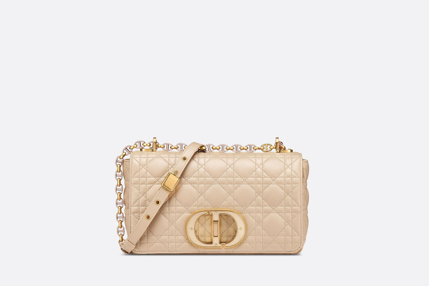 Medium Dior Caro Bag • Powder Beige Cannage Calfskin