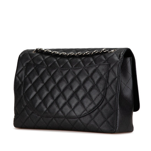 Black Chanel Maxi Classic Caviar Single Flap Shoulder Bag