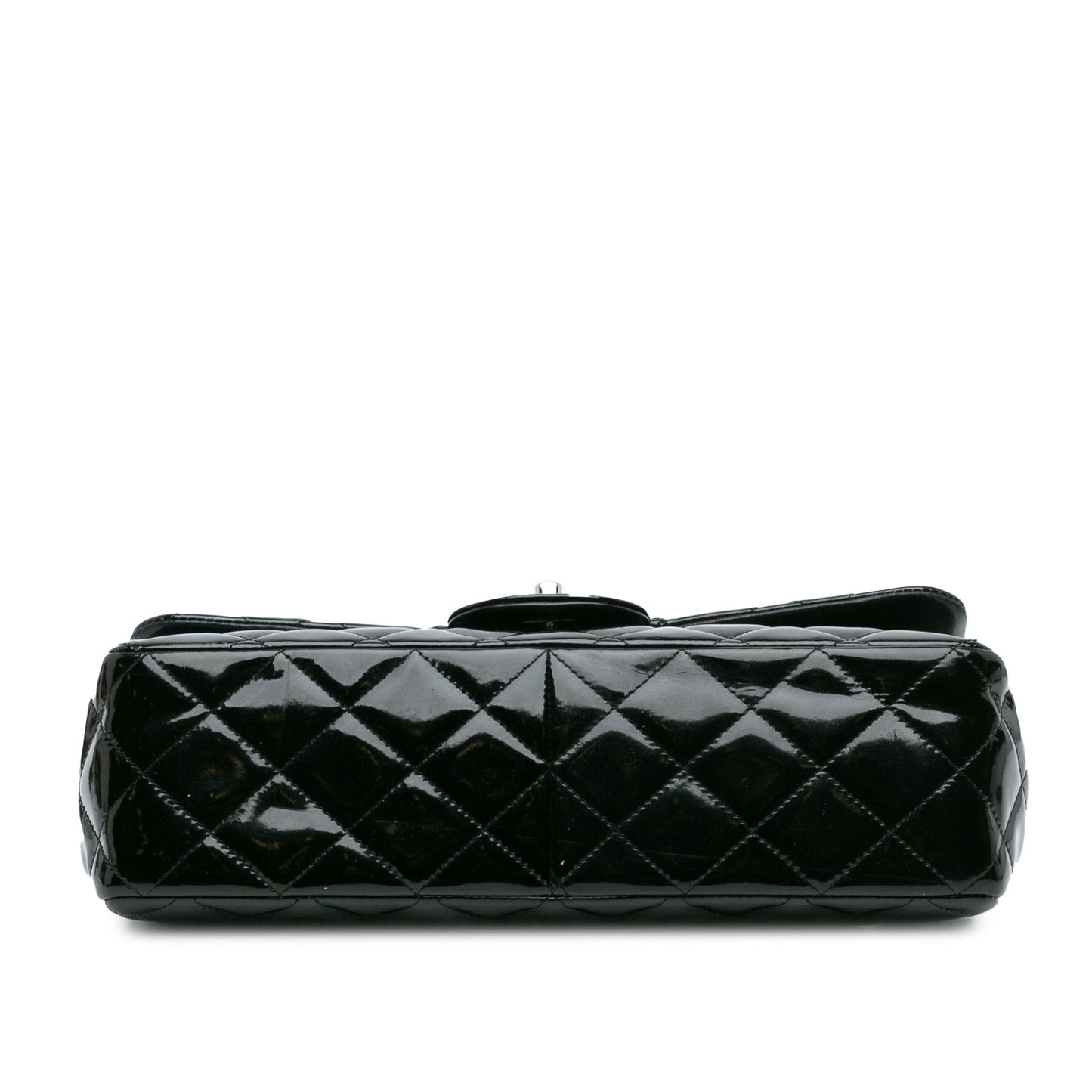 Black Chanel Jumbo Classic Patent Double Flap Shoulder Bag