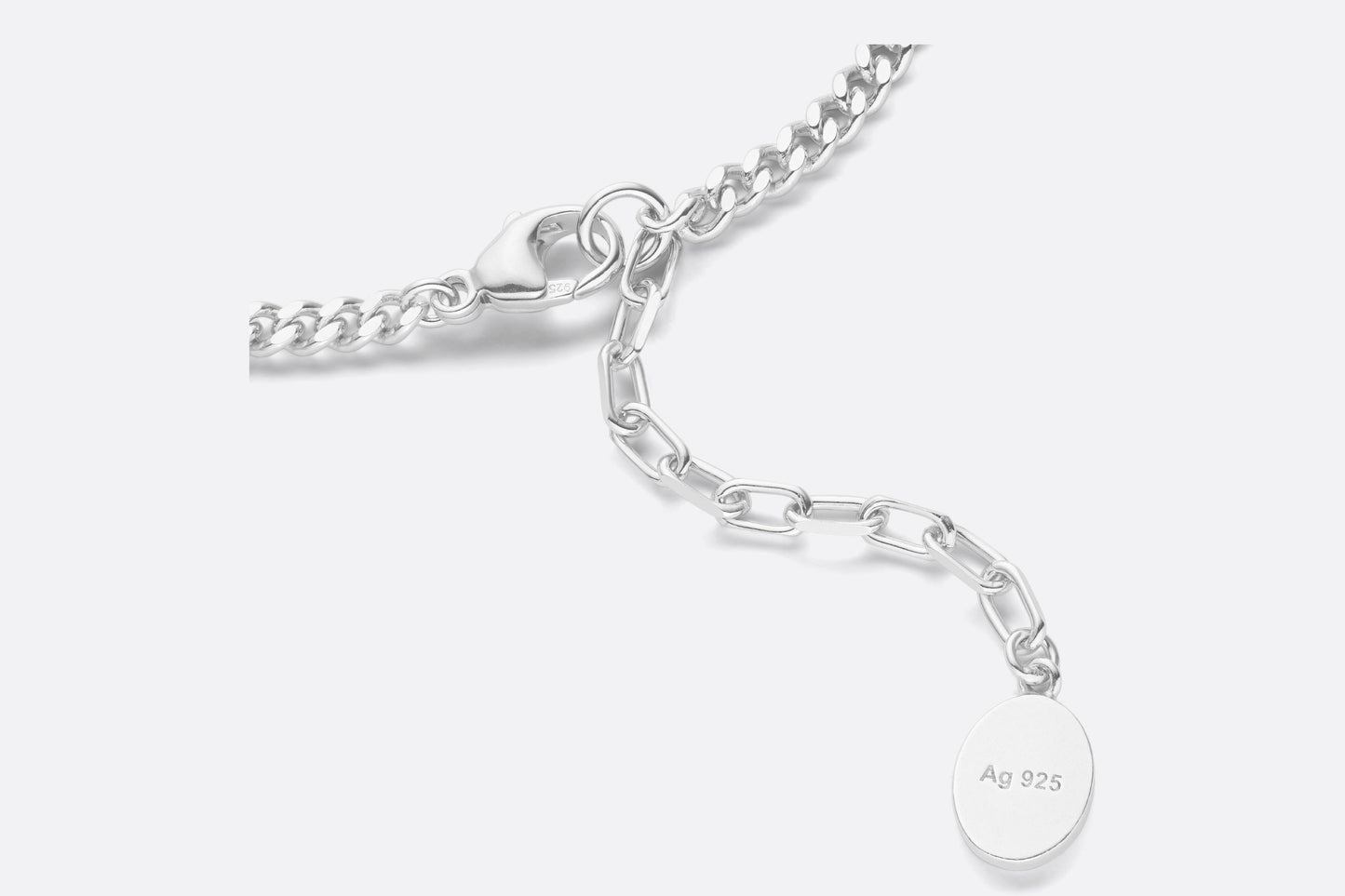 CD Icon Thin Chain Link Necklace • Silver