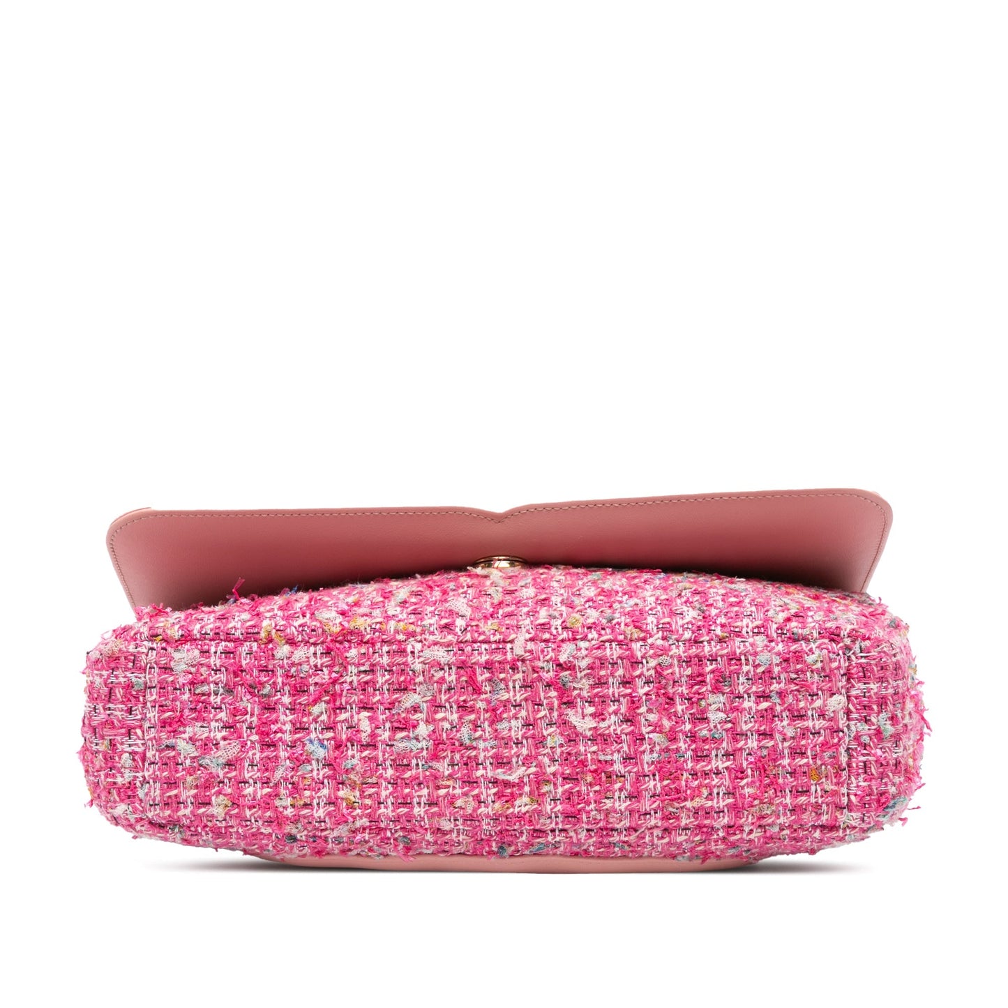 Pink Chanel Medium Tweed CC Filigree Flap Shoulder Bag