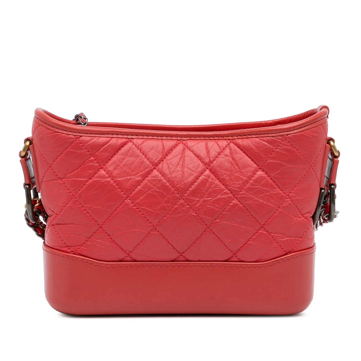 Red Chanel Small Chevron Lambskin Gabrielle Crossbody