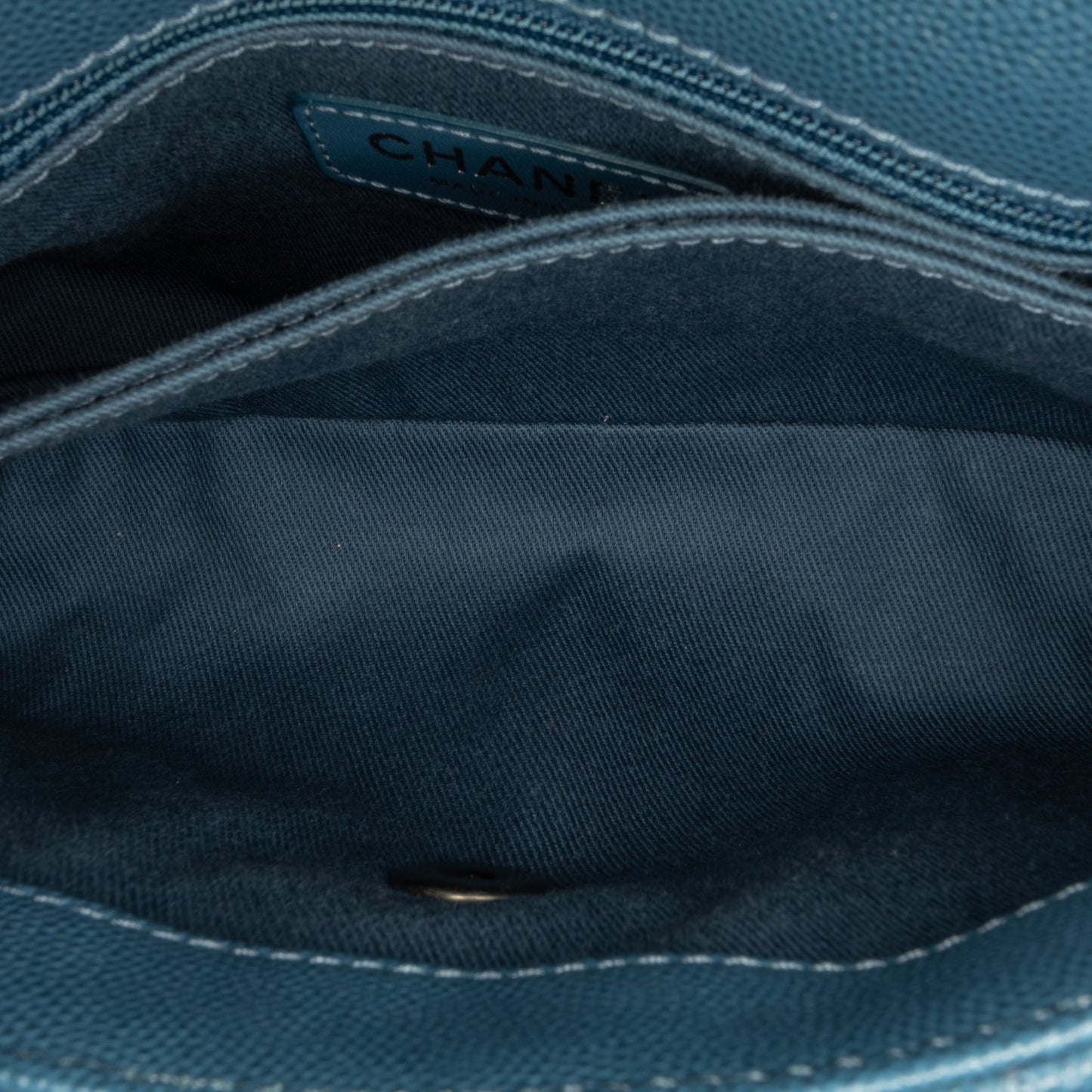 Blue Chanel Mini Quilted Caviar Coco Top Handle Bag Satchel