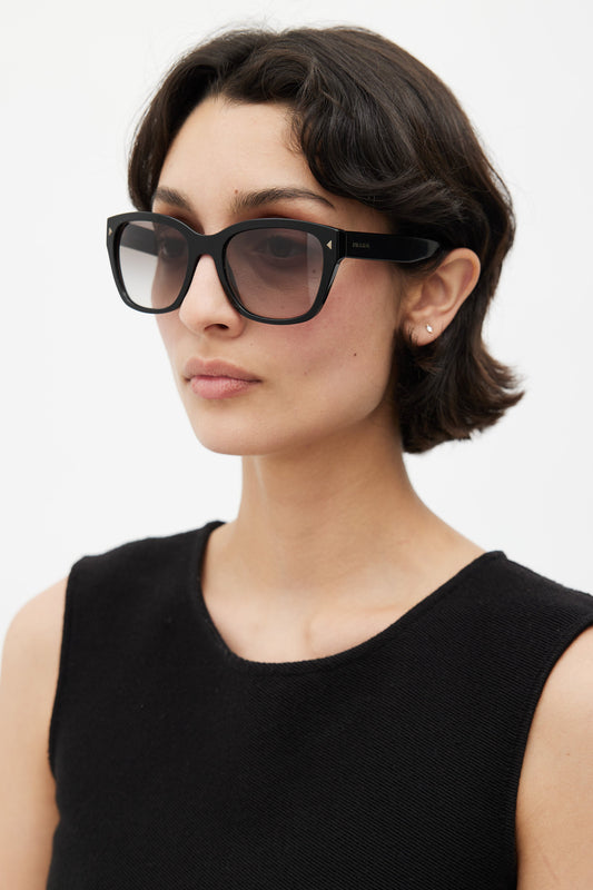 Black SPR09S Rectangular Sunglasses