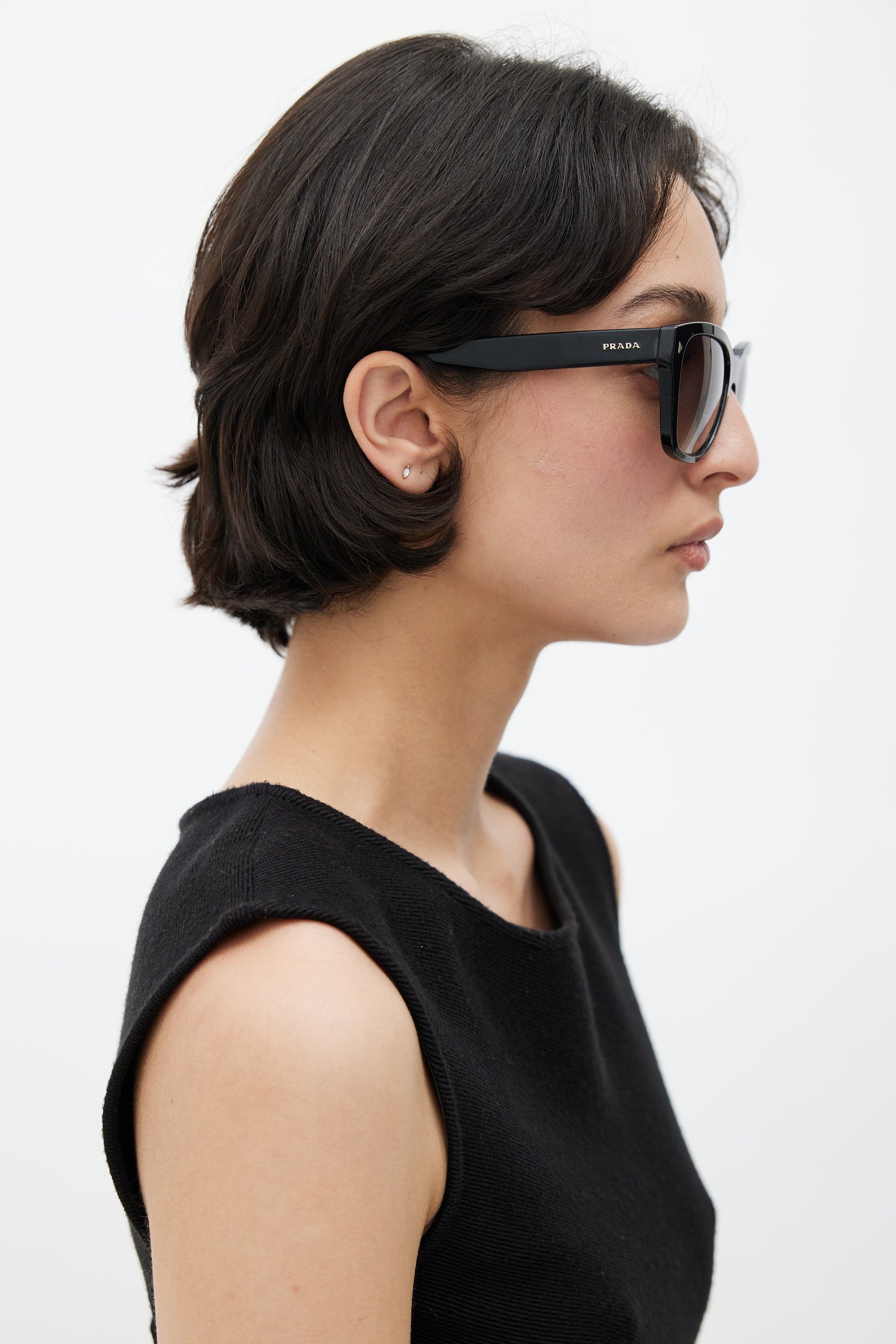 Black SPR09S Rectangular Sunglasses
