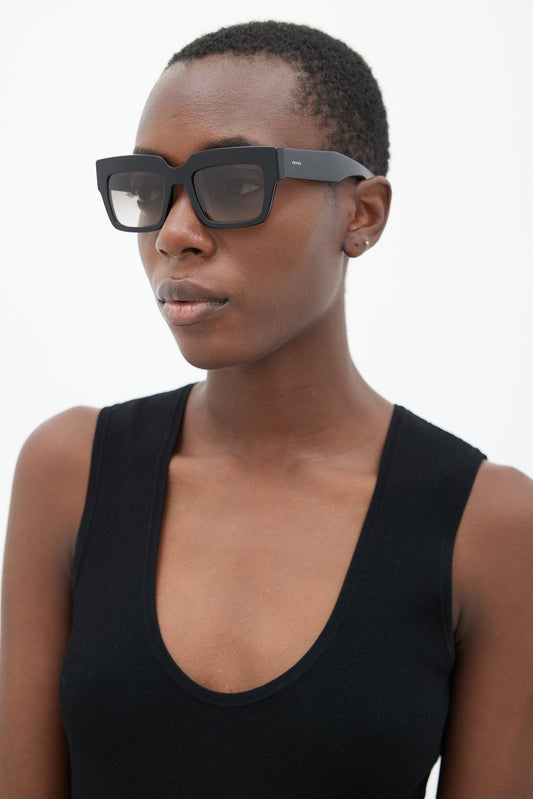 Black SPR28P Square Sunglasses