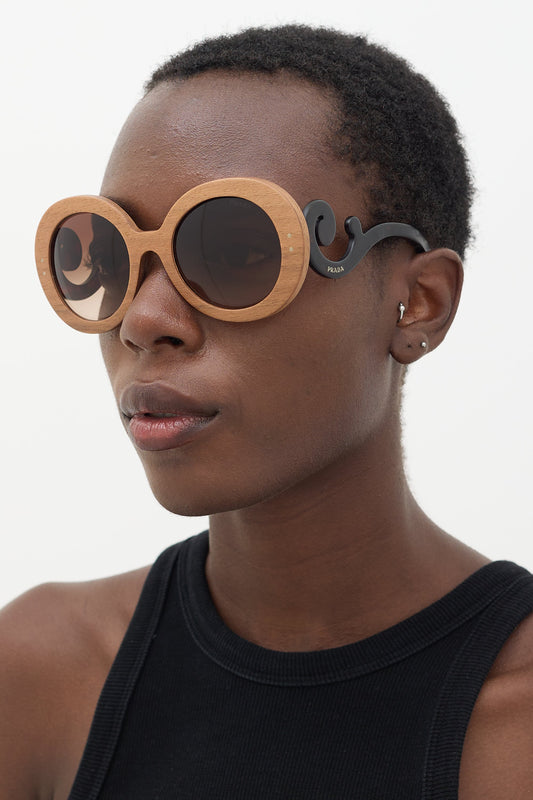 Brown & Black SPR27N Baroque Sunglasses