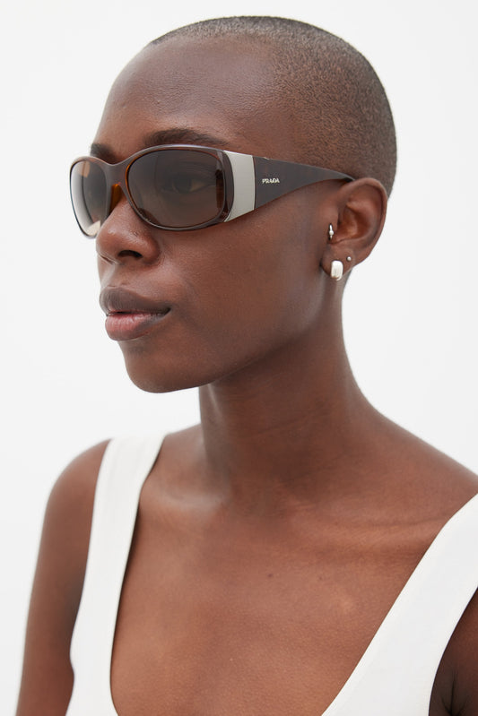 Brown & Silver SPR07G Sunglasses