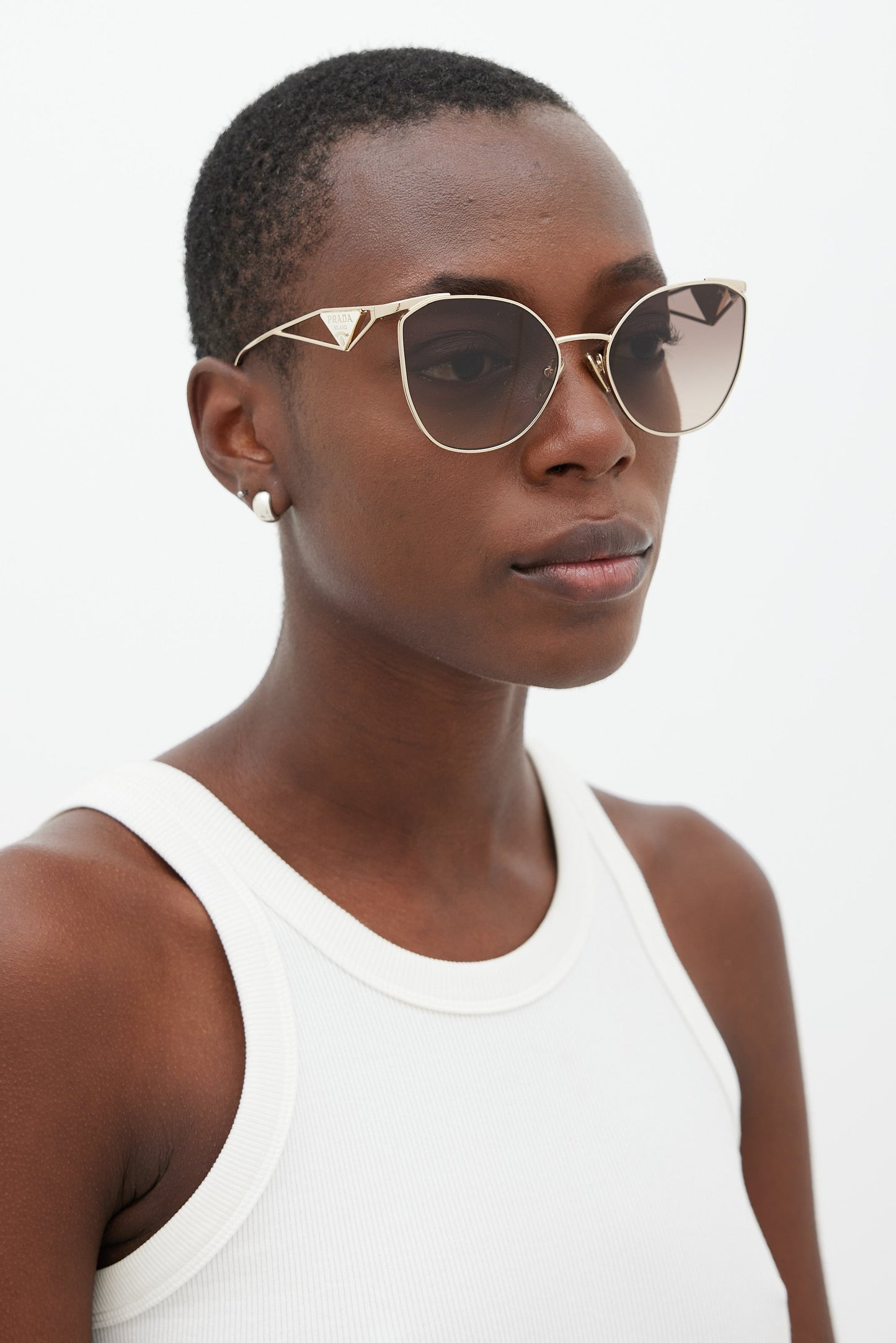 Gold & White SPR50Z Cateye Sunglasses