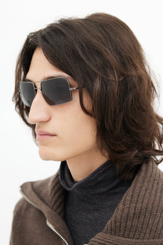 Silver SPR57B Square Sunglasses