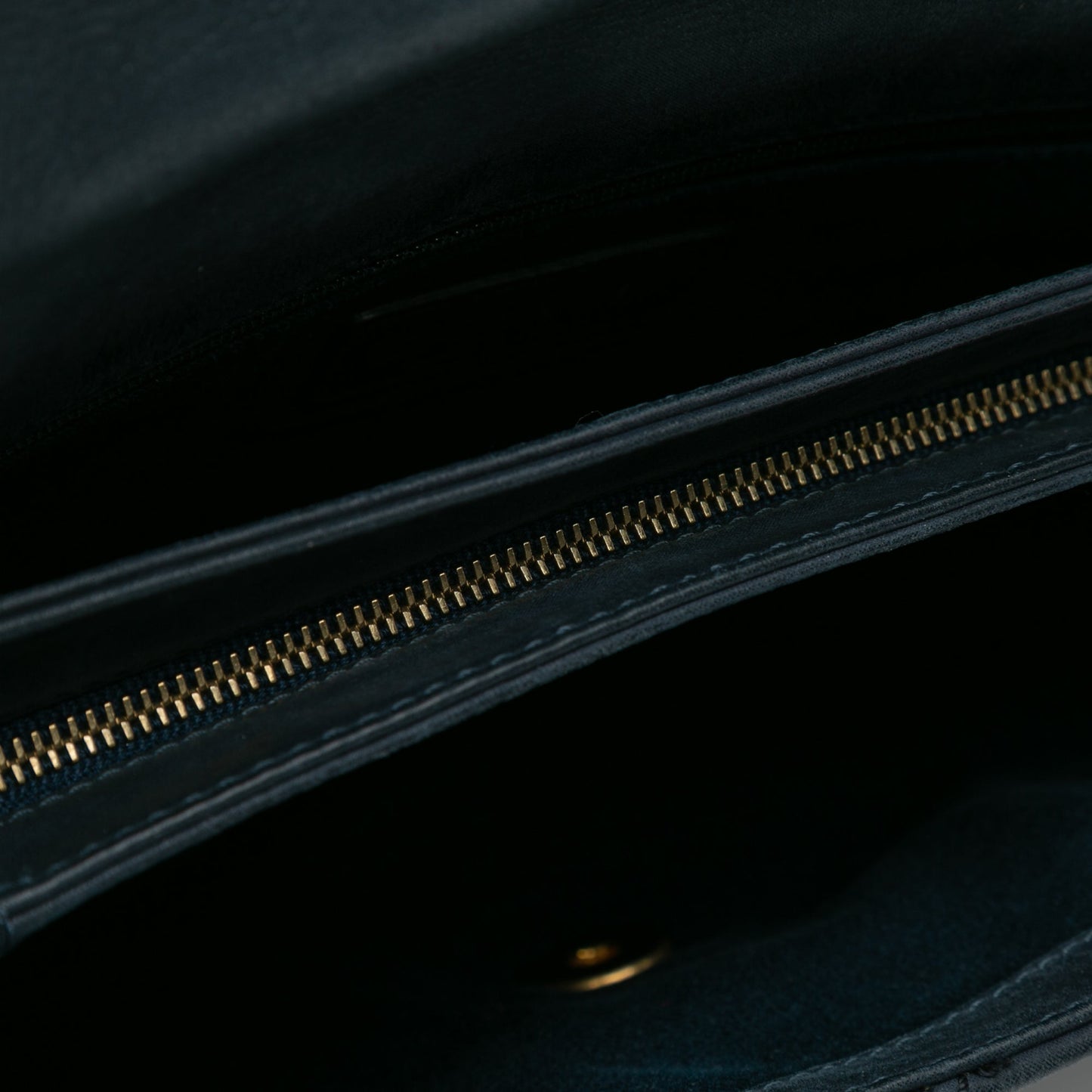 Blue Chanel Iridescent Calfskin Stitch Flap Crossbody Bag