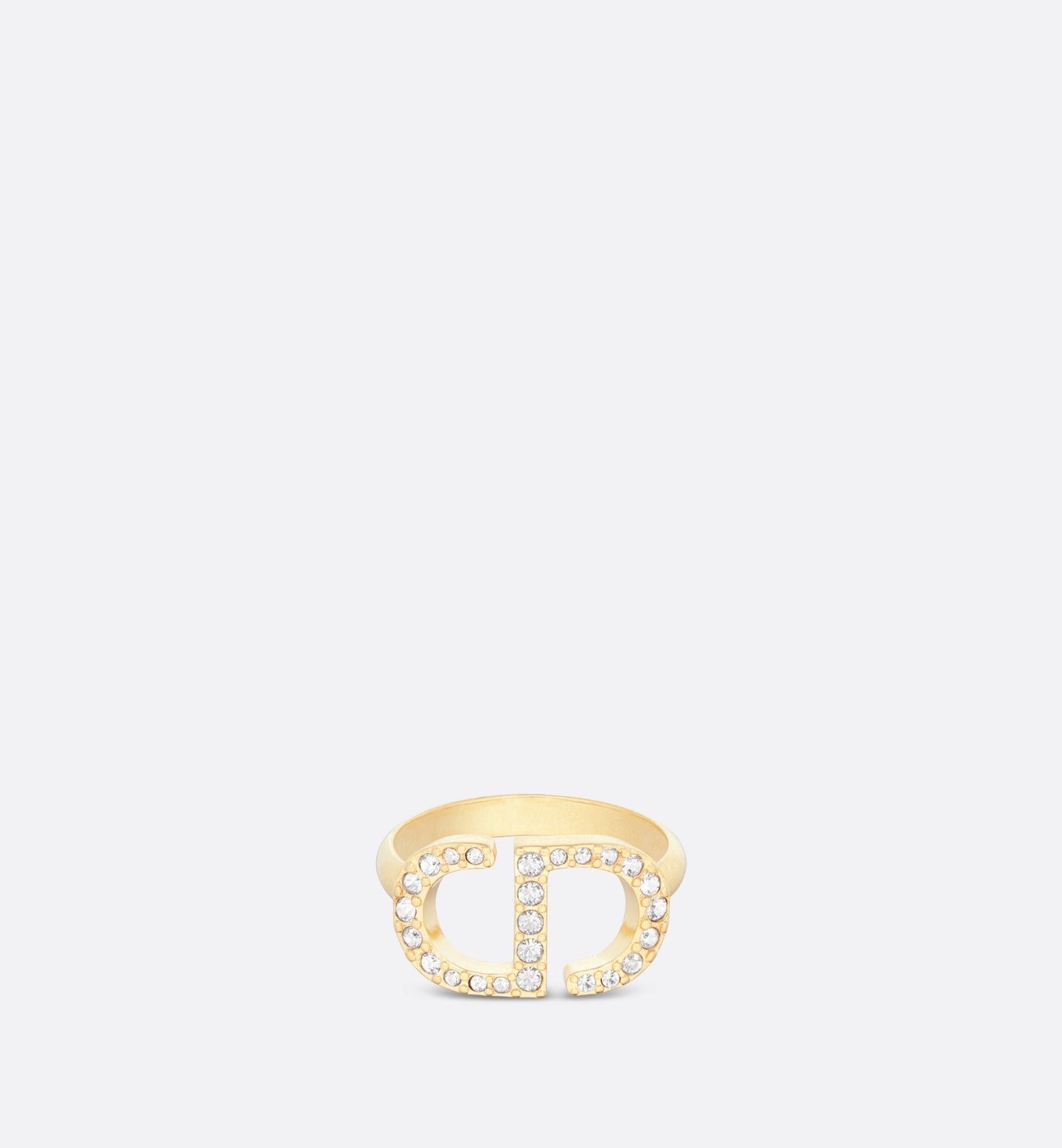 Petit CD Ring • Gold-Finish Metal and Silver-Tone Crystals