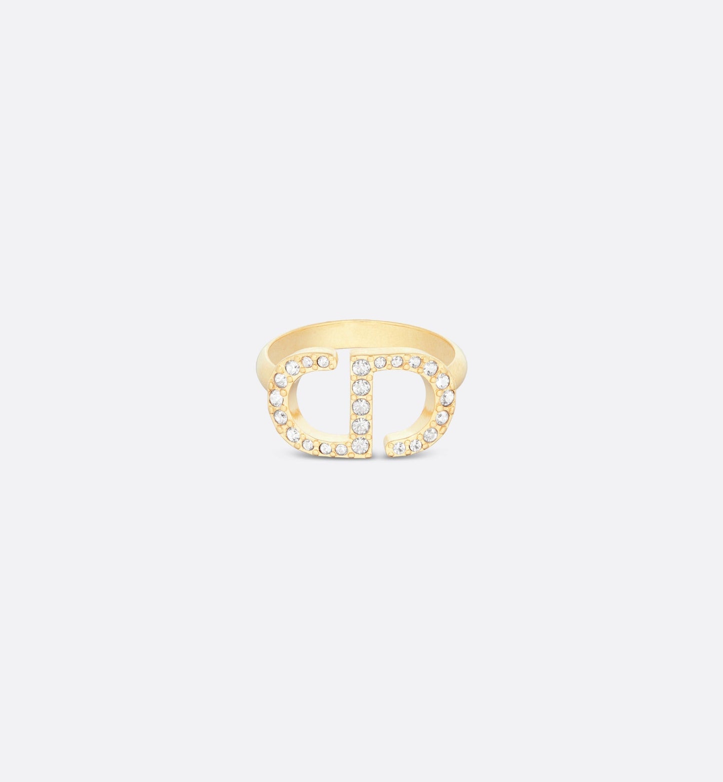 Petit CD Ring • Gold-Finish Metal and Silver-Tone Crystals