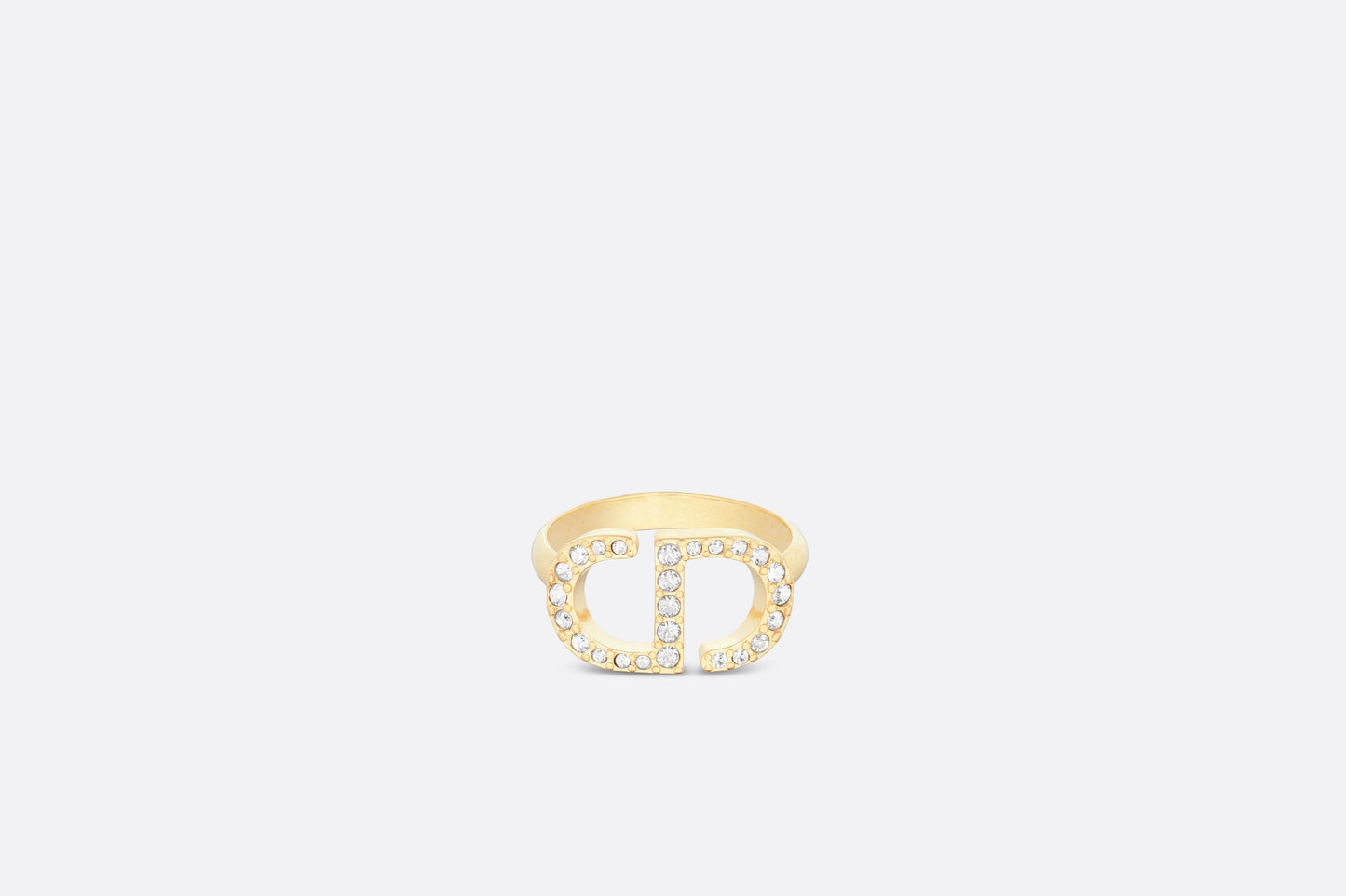 Petit CD Ring • Gold-Finish Metal and Silver-Tone Crystals