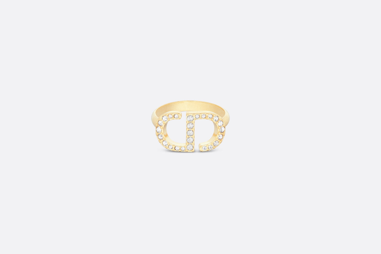 Petit CD Ring • Gold-Finish Metal and Silver-Tone Crystals