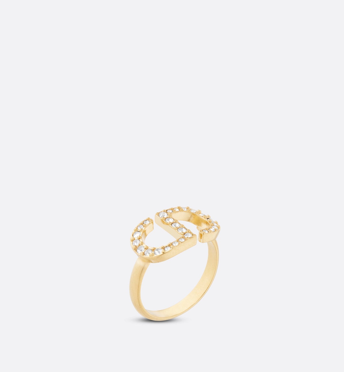 Petit CD Ring • Gold-Finish Metal and Silver-Tone Crystals