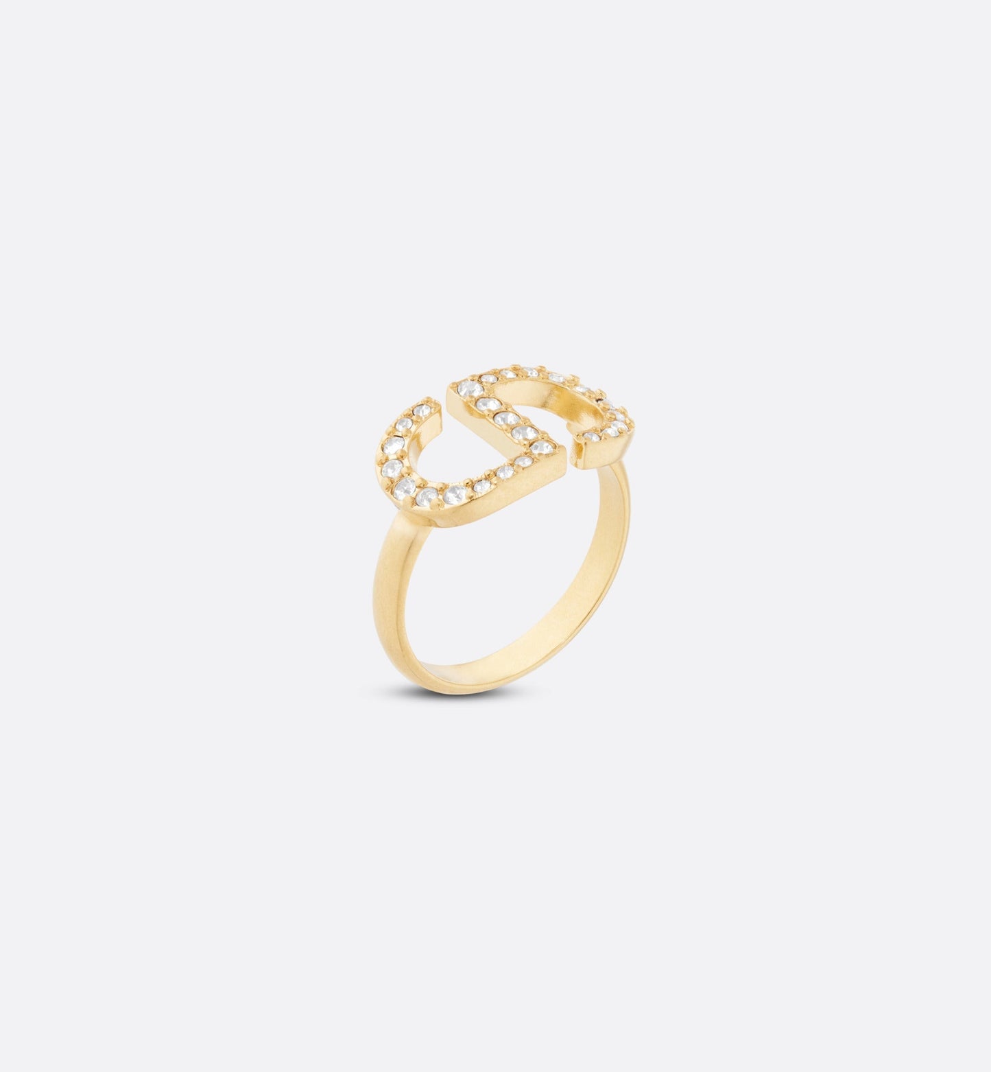 Petit CD Ring • Gold-Finish Metal and Silver-Tone Crystals