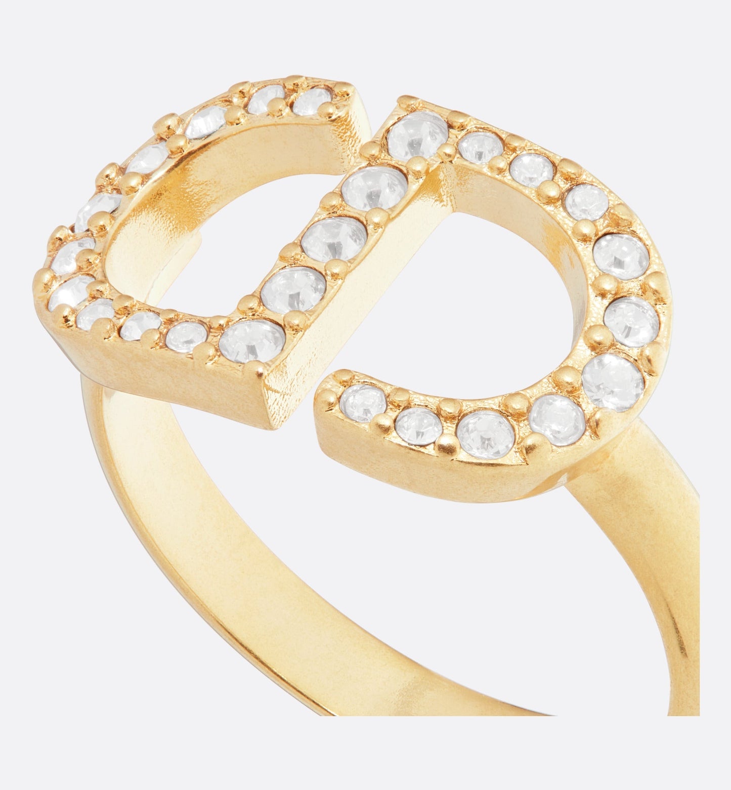 Petit CD Ring • Gold-Finish Metal and Silver-Tone Crystals