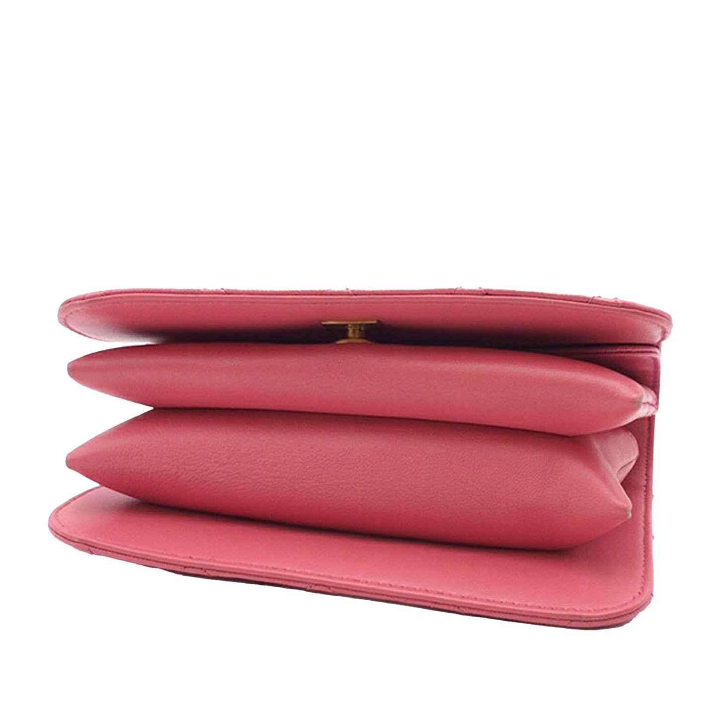 Pink Chanel Mini Quilted Caviar Top Handle Flap Satchel