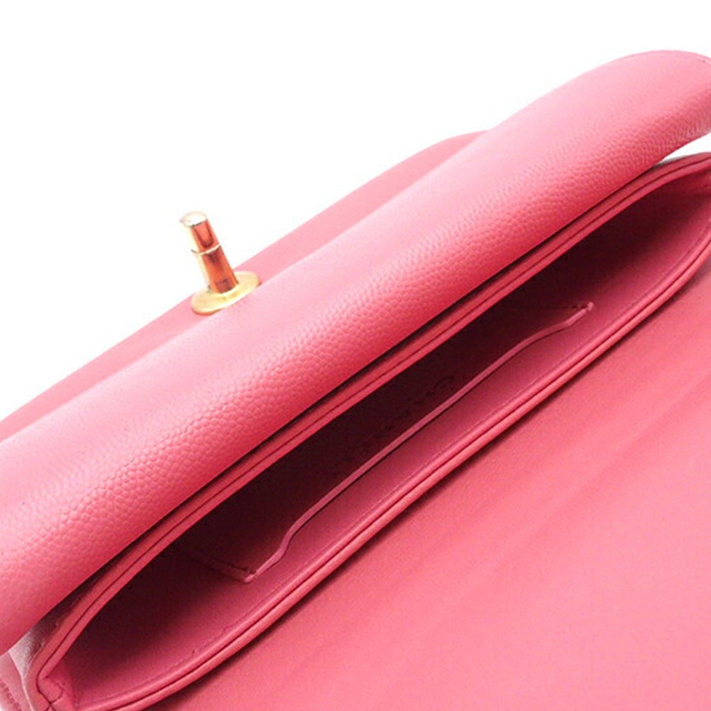 Pink Chanel Mini Quilted Caviar Top Handle Flap Satchel