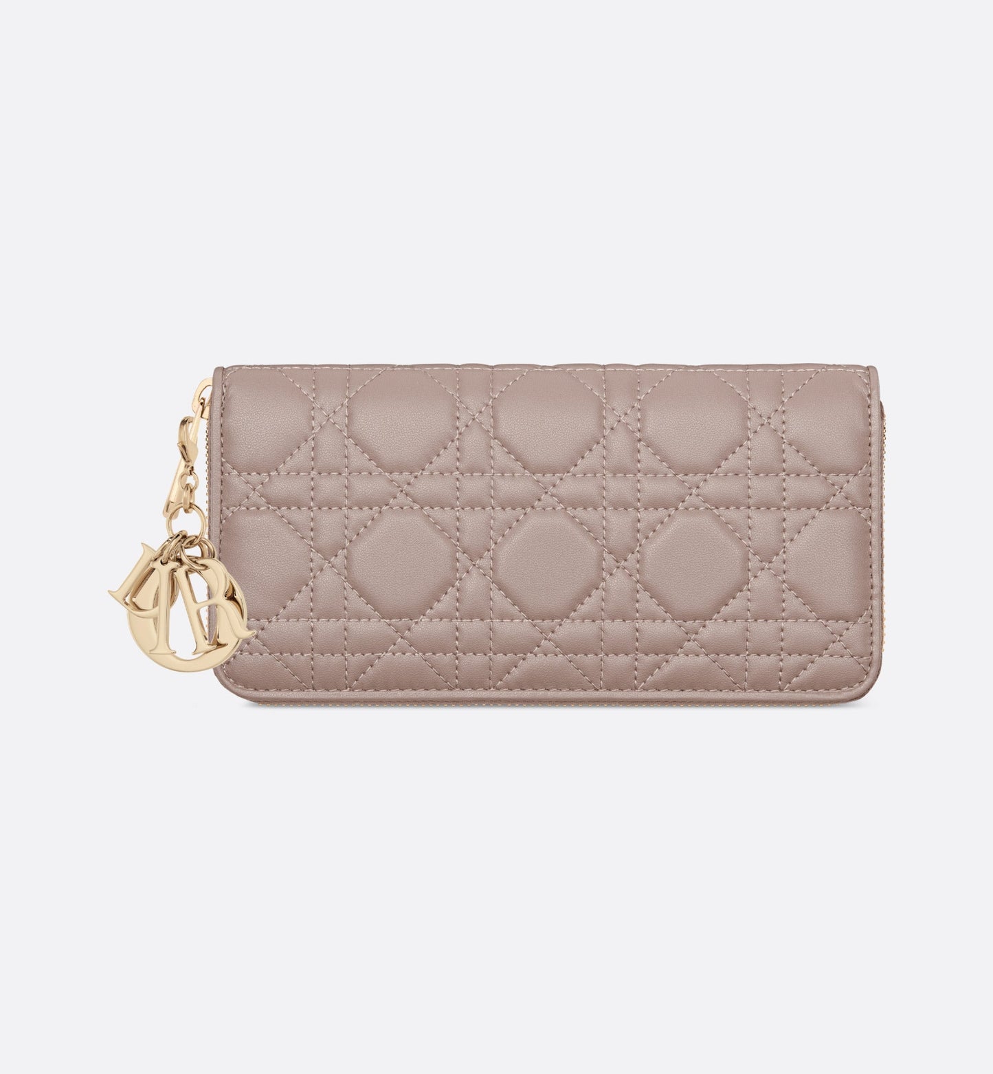 Lady Dior Voyageur Wallet • Warm Taupe Cannage Lambskin