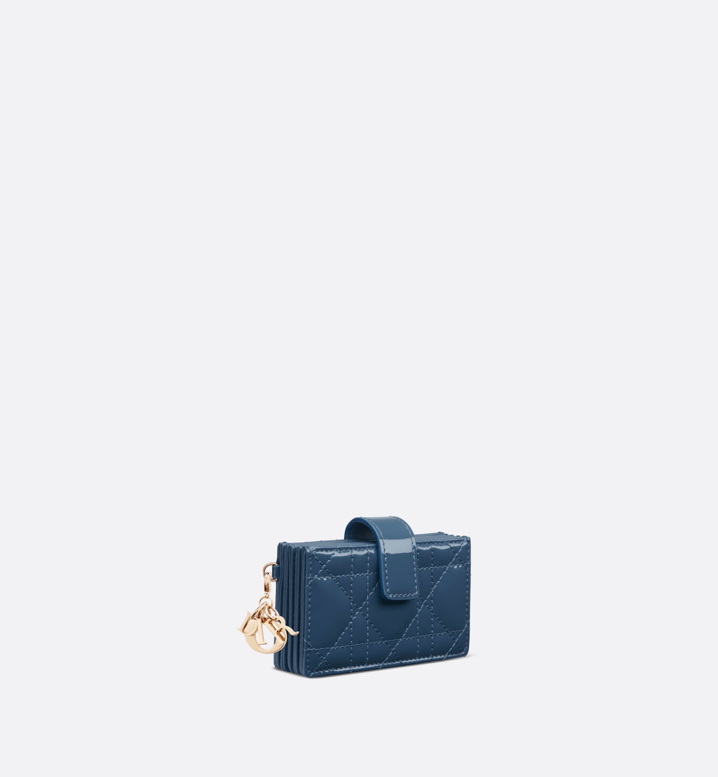 Lady Dior 5-Gusset Card Holder • Pastel Midnight Blue Patent Cannage Calfskin