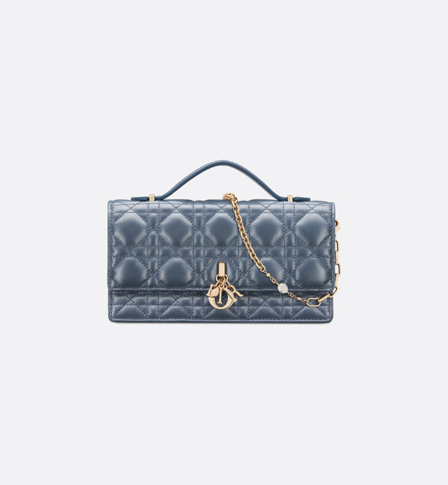 Miss Dior Mini Bag • Pastel Midnight Blue Pearlescent Cannage Lambskin