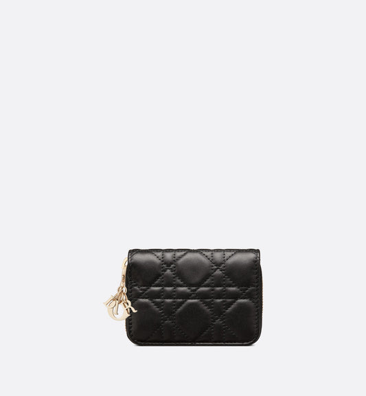 Small Lady Dior Voyageur Coin Purse • Black Cannage Lambskin
