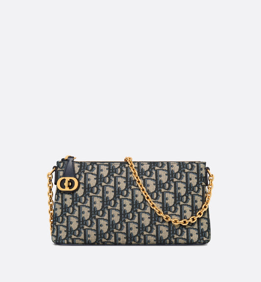 30 Montaigne Mini Shoulder Bag • Blue Dior Oblique Jacquard