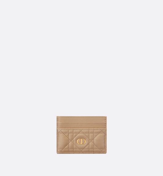 Dior Caro Five-Slot Card Holder • Biscuit Supple Cannage Calfskin