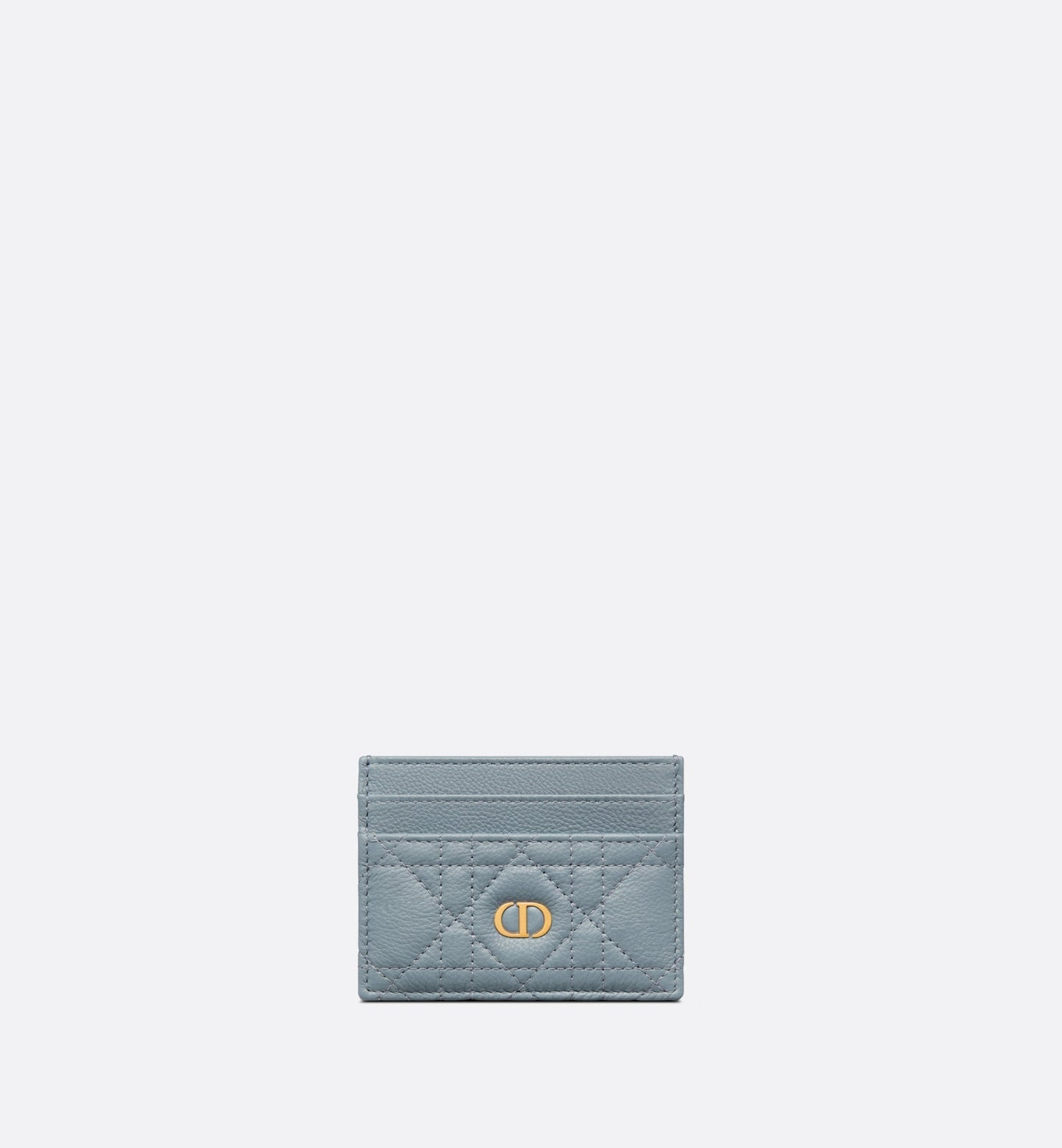 Dior Caro Five-Slot Card Holder • Cloud Blue Supple Cannage Calfskin