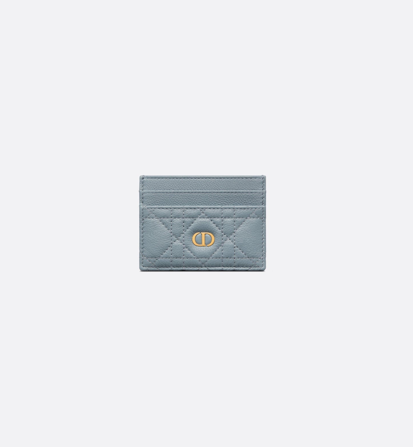 Dior Caro Five-Slot Card Holder • Cloud Blue Supple Cannage Calfskin