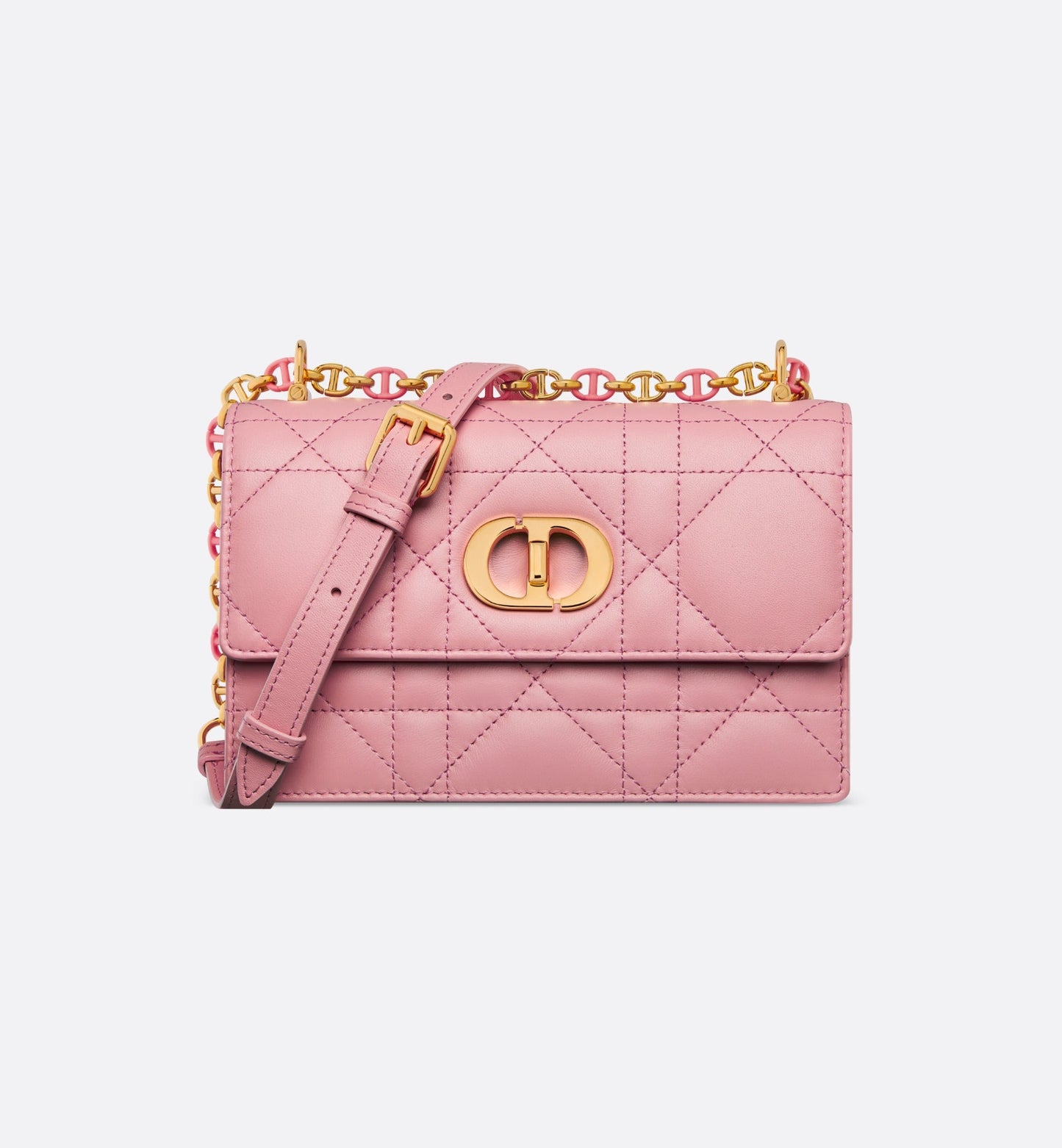 Miss Caro Mini Bag • Melocoton Pink Macrocannage Lambskin