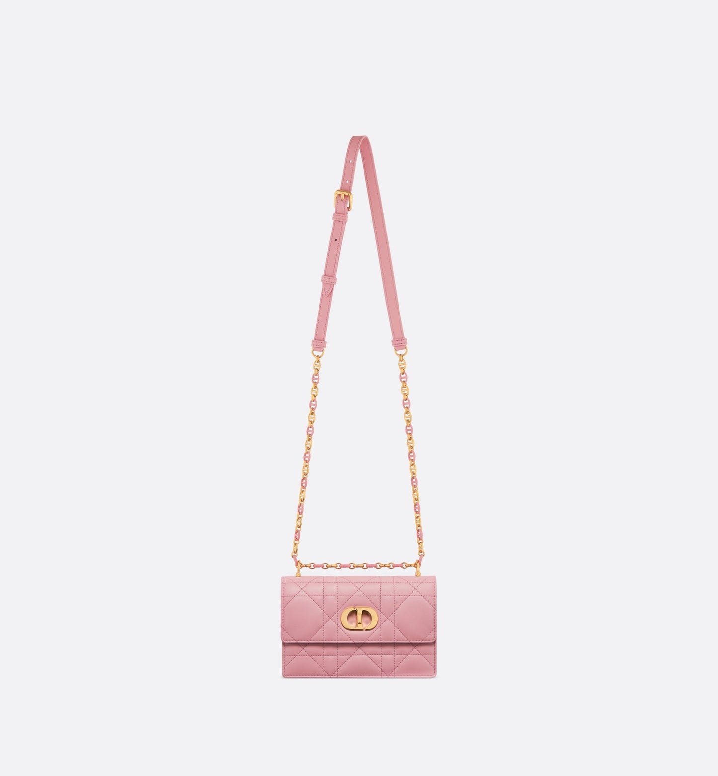 Miss Caro Mini Bag • Melocoton Pink Macrocannage Lambskin
