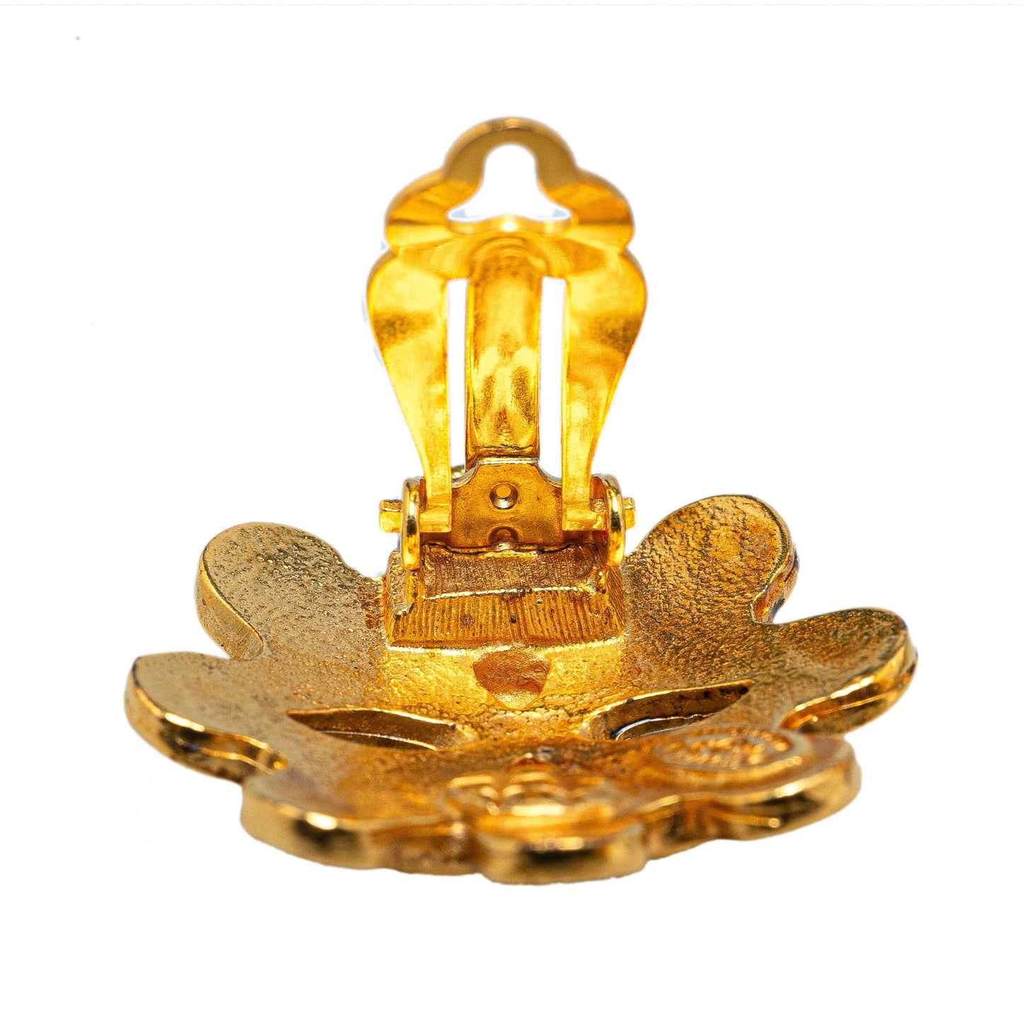 Gold Chanel Gold Plated CC Clip On Earrings