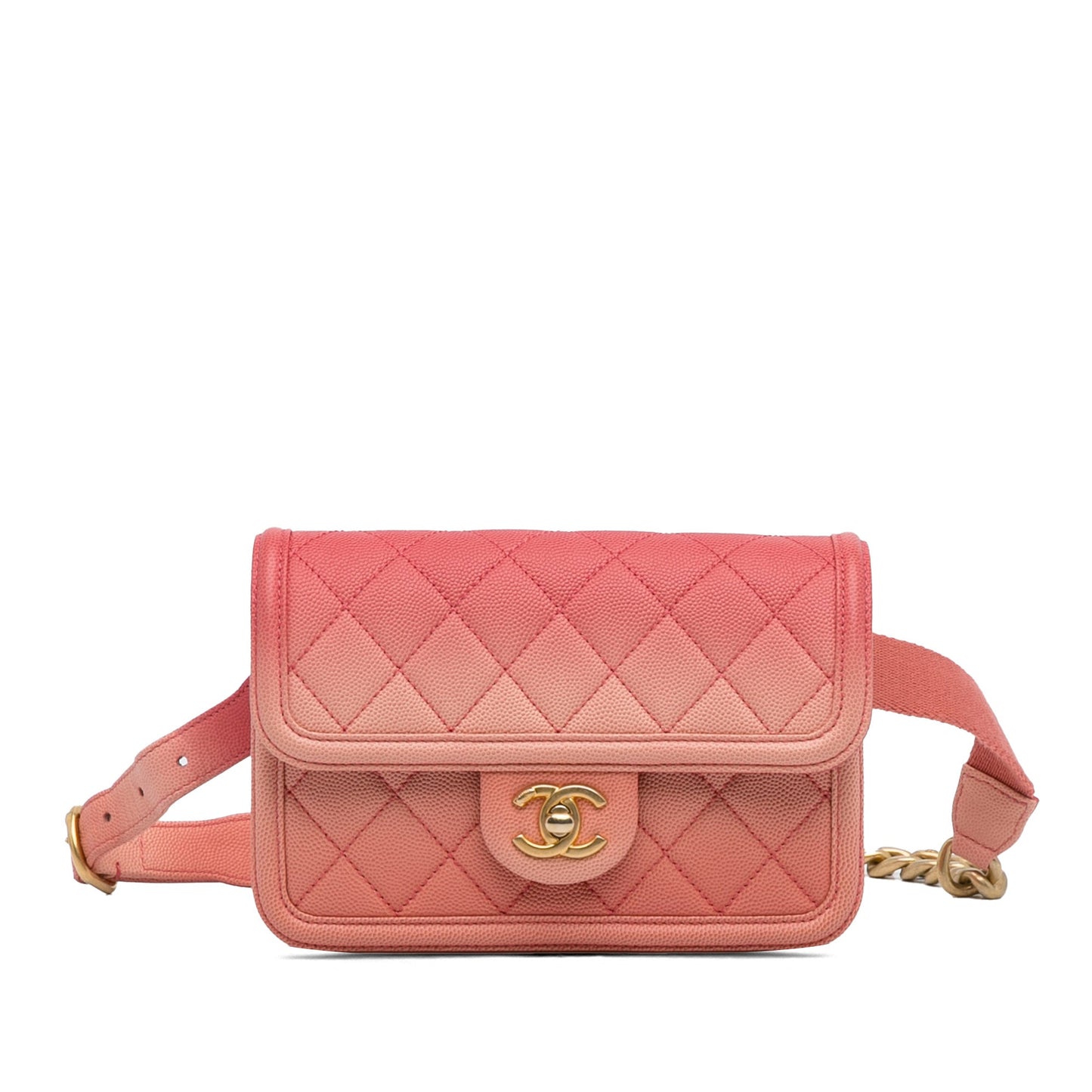 Pink Chanel Caviar Sunset On The Sea Flap Belt Bag