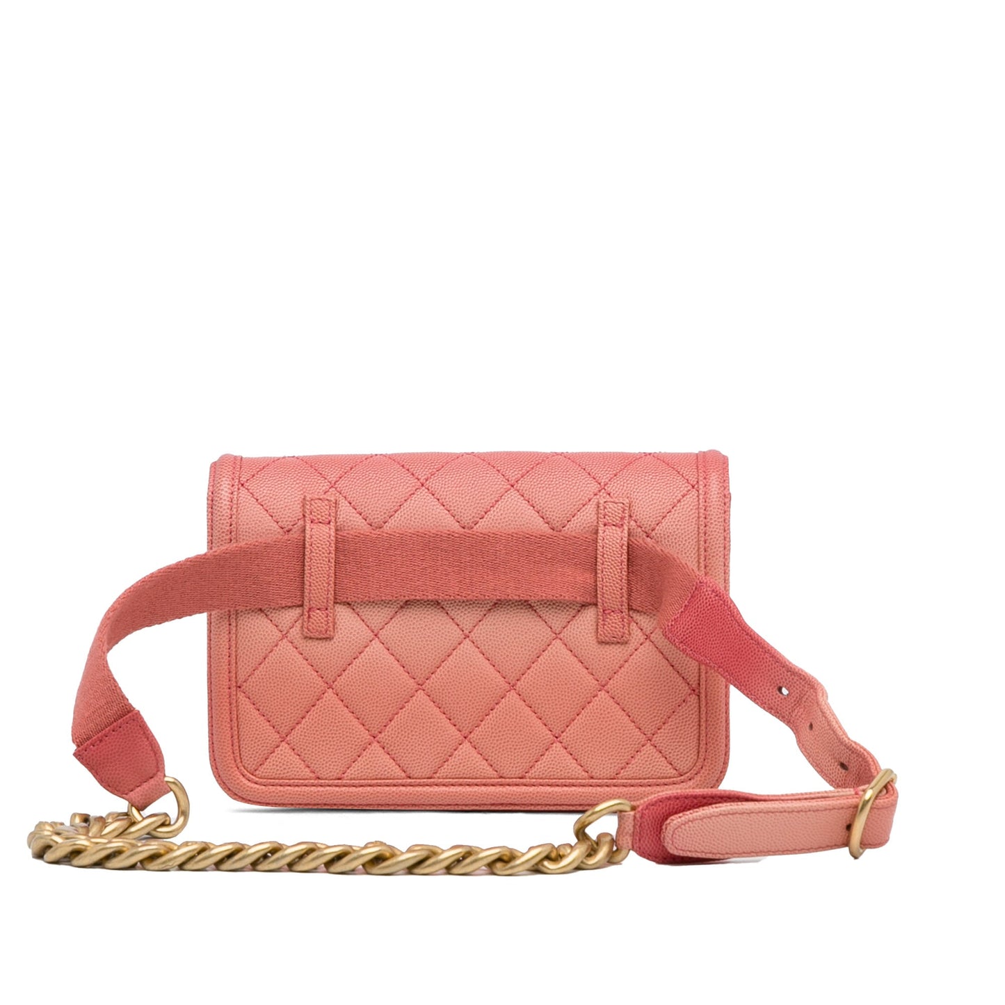 Pink Chanel Caviar Sunset On The Sea Flap Belt Bag