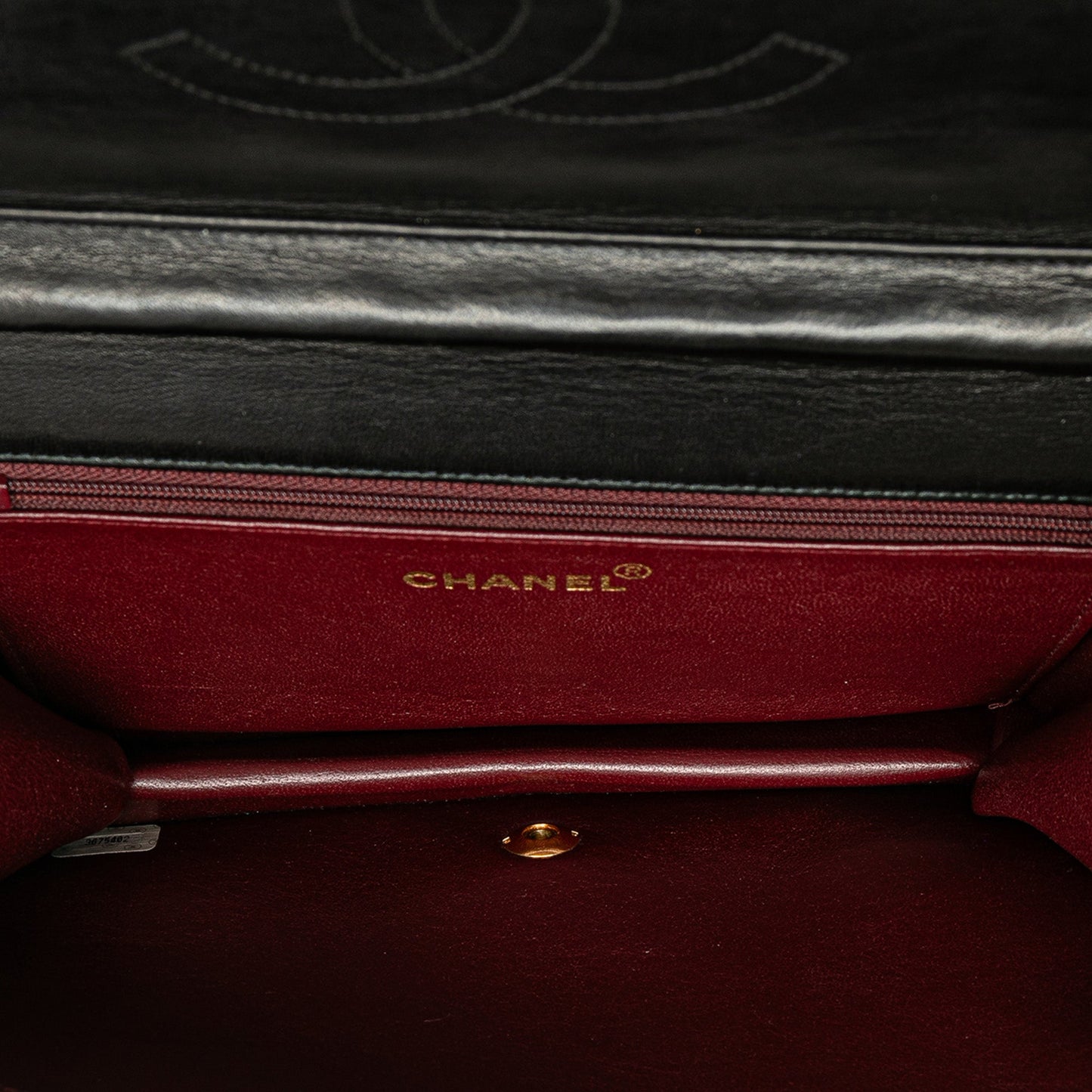 Black Chanel Quilted Lambskin CC Full Single Flap Crossbody Bag