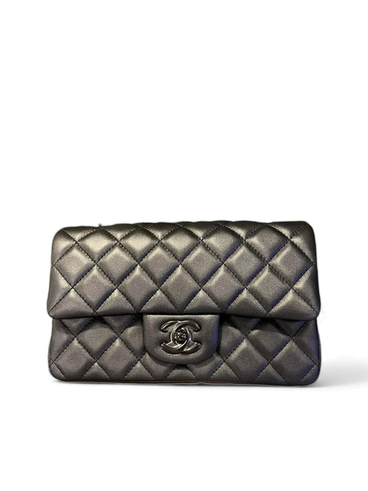 Chanel Rectangular Mini So Black Lambskin