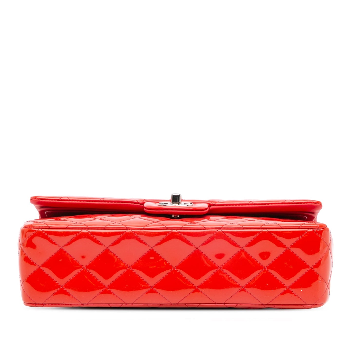 Red Chanel Medium Classic Patent Double Flap Shoulder Bag